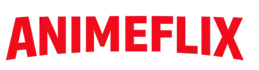 Animeflix logo featuring bold red lettering on a transparent background